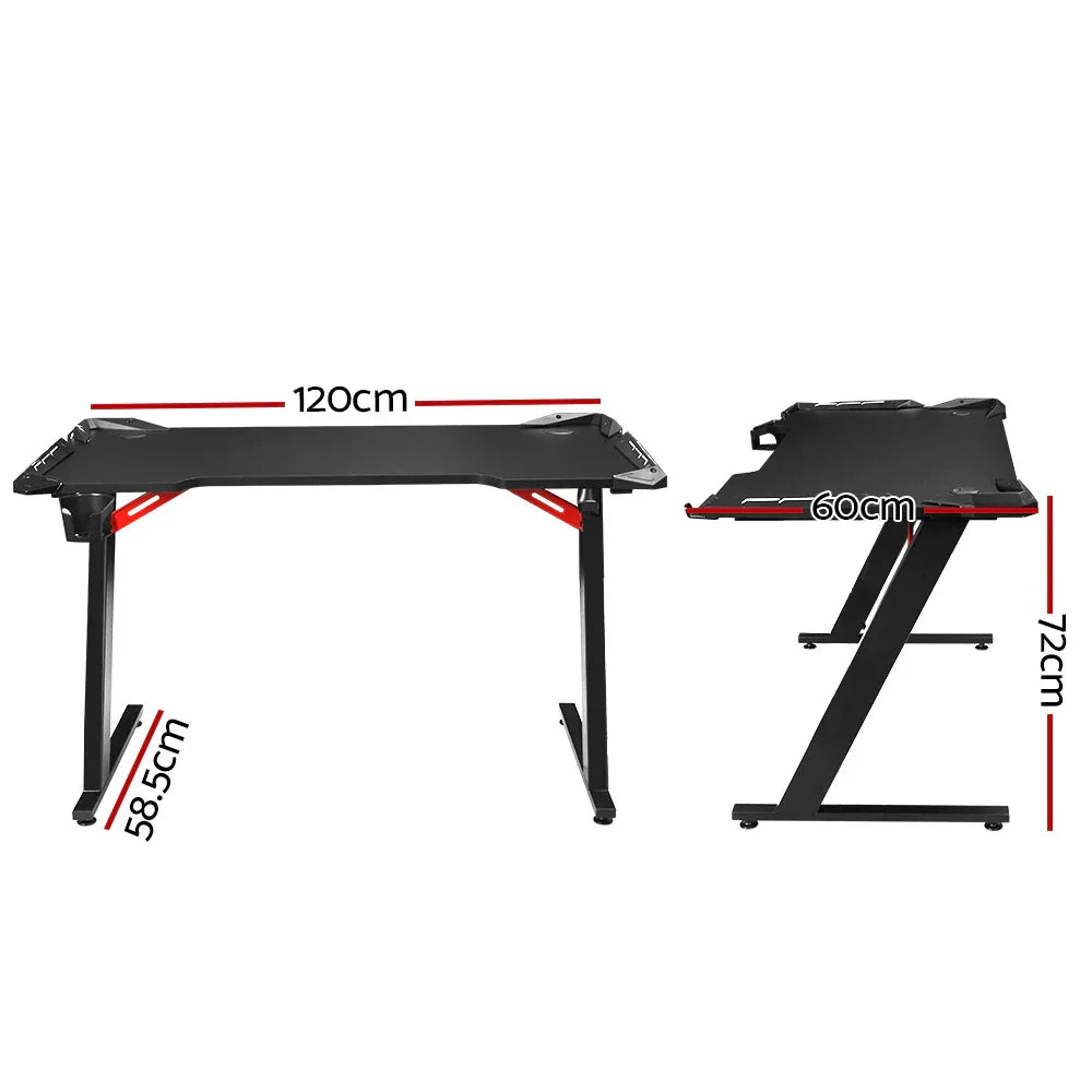 Artiss Gaming Desk Computer Desks LED Light 120CM - Mekamart Australia
