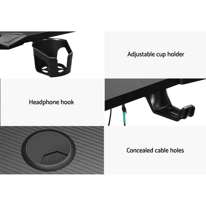 Artiss Gaming Desk Computer Desks LED Light 140CM - Mekamart Australia