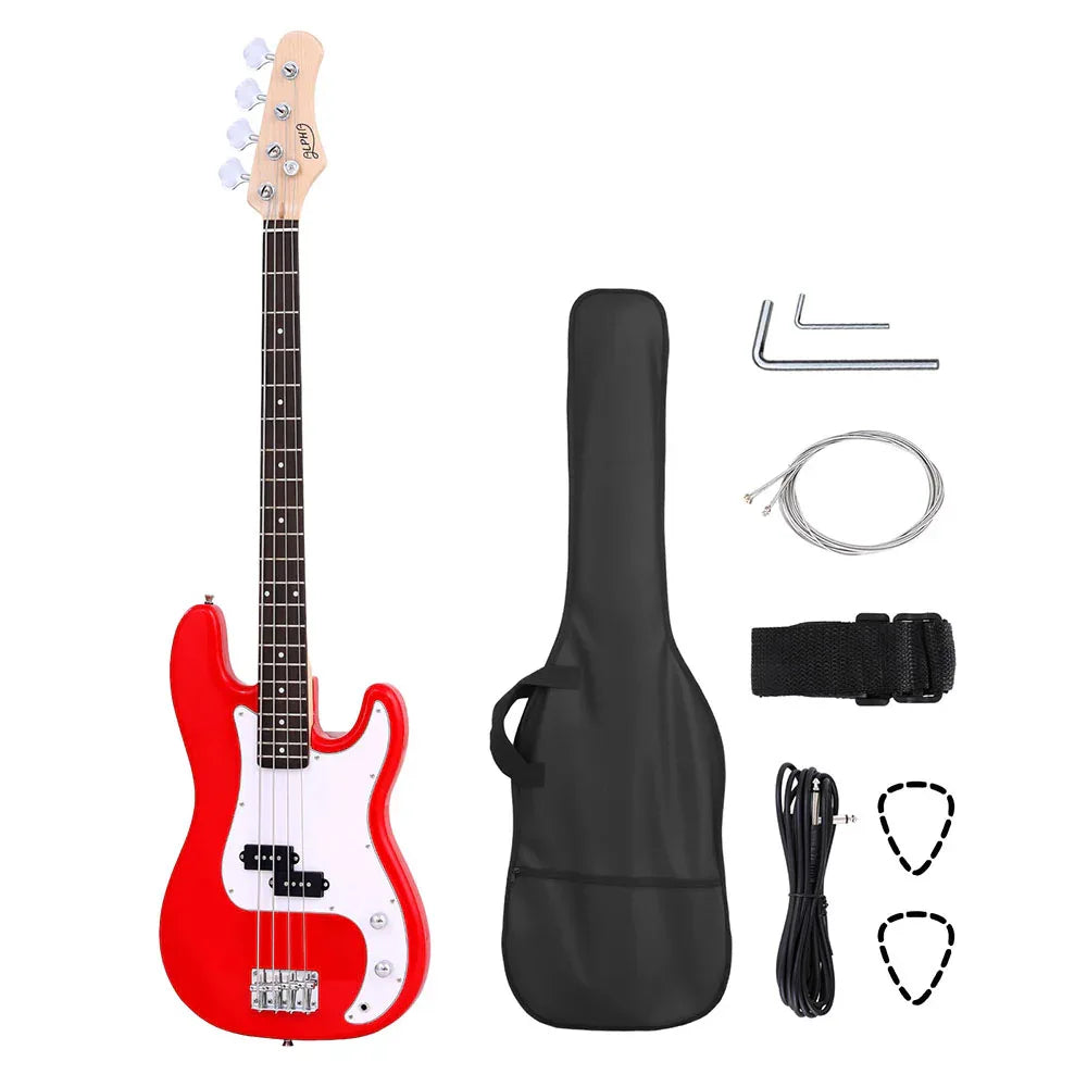 Alpha Electric Guitar Bass 47 Inch Red - Mekamart Australia