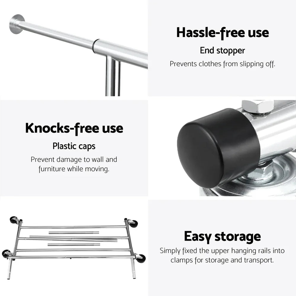 Artiss Clothes Rack Airer Rail Coat Stand Adjustable Hanger - Mekamart Australia