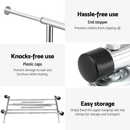 Artiss Clothes Rack Airer Rail Coat Stand Adjustable Hanger - Mekamart Australia