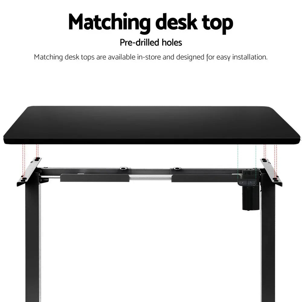 Artiss Electric Standing Desk Frame Only Height Adjustable 70KG Load Black - Mekamart Australia