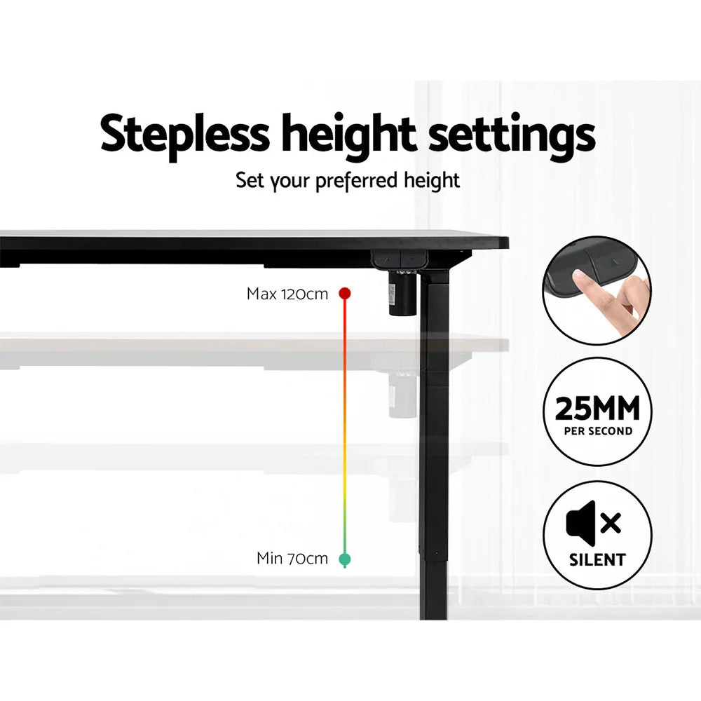Artiss Standing Desk Motorised Black 140CM - Mekamart Australia
