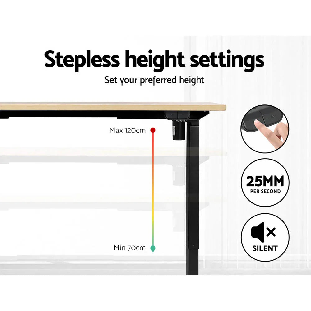 Artiss Standing Desk Motorised White Oak 120CM - Mekamart Australia