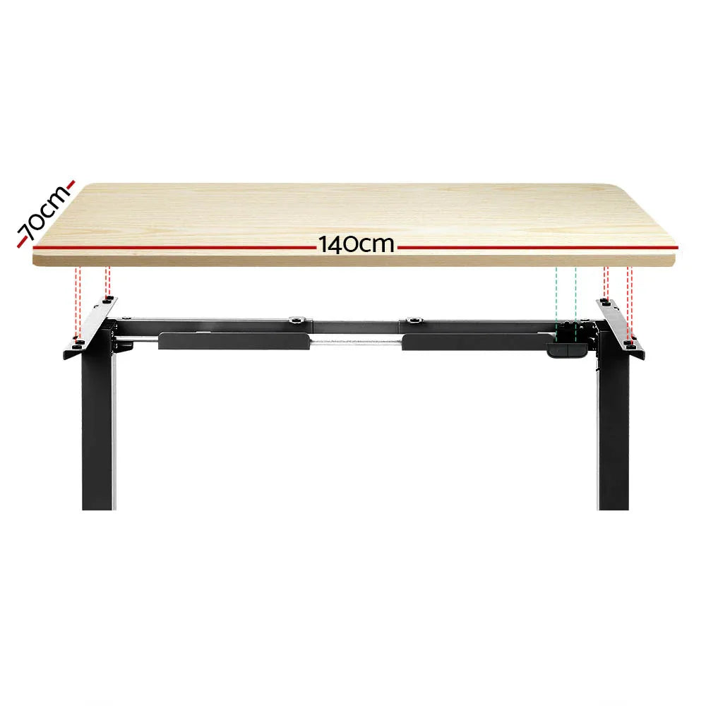 Artiss Standing Desk Motorised White Oak 140CM - Mekamart Australia