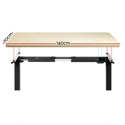 Artiss Standing Desk Motorised White Oak 140CM - Mekamart Australia