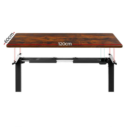 Artiss Standing Desk Motorised Rustic Brown 120CM - Mekamart Australia