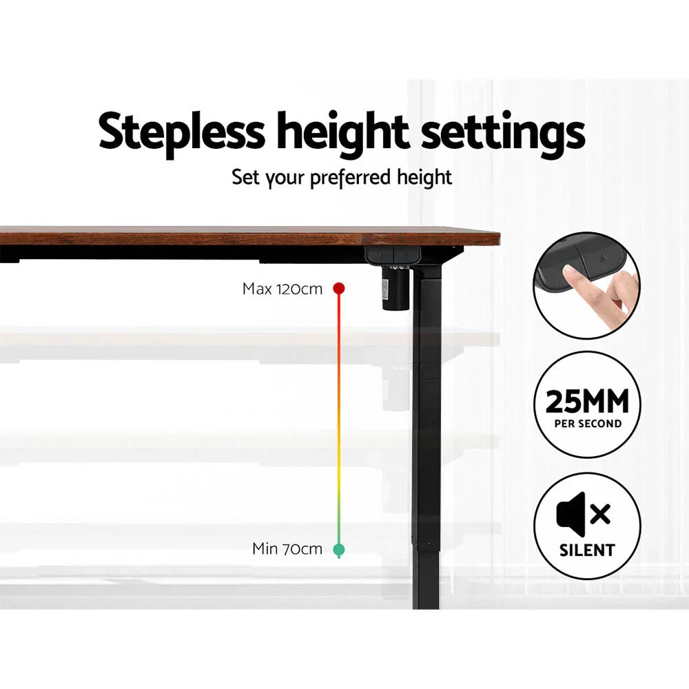 Artiss Standing Desk Motorised Rustic Brown 120CM - Mekamart Australia