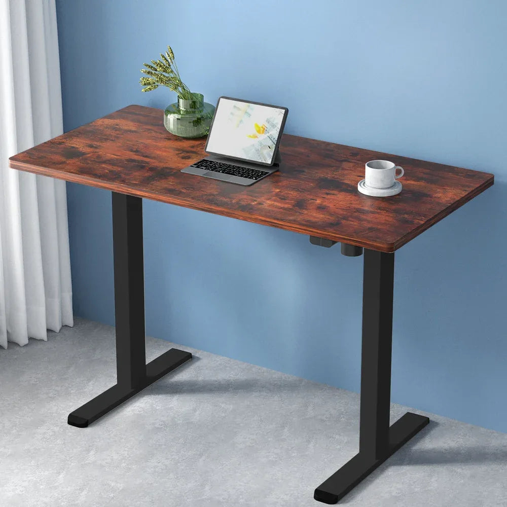 Artiss Standing Desk Motorised Rustic Brown 140CM - Mekamart Australia