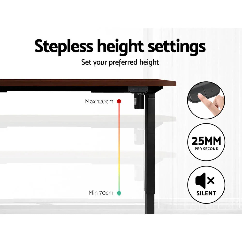 Artiss Standing Desk Motorised Walnut 140CM - Mekamart Australia