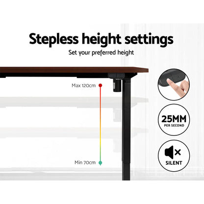 Artiss Standing Desk Motorised Walnut 140CM - Mekamart Australia