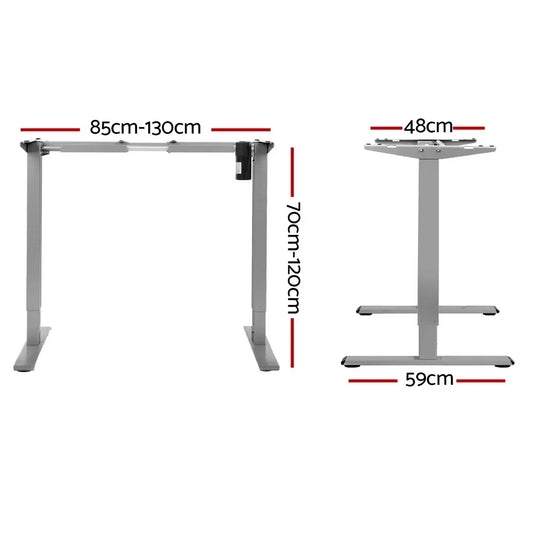 Artiss Electric Standing Desk Frame Only Height Adjustable 70KG Load Grey - Mekamart Australia