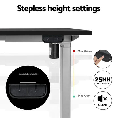 Artiss Electric Standing Desk Frame Only Height Adjustable 70KG Load Grey - Mekamart Australia