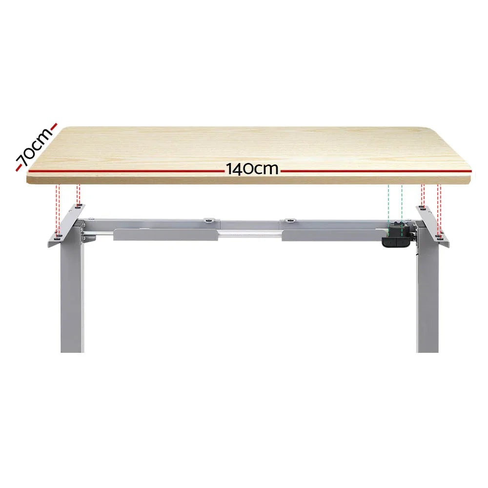 Artiss Standing Desk Motorised 140CM White Oak - Mekamart Australia