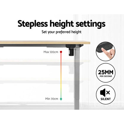 Artiss Standing Desk Motorised 140CM White Oak - Mekamart Australia