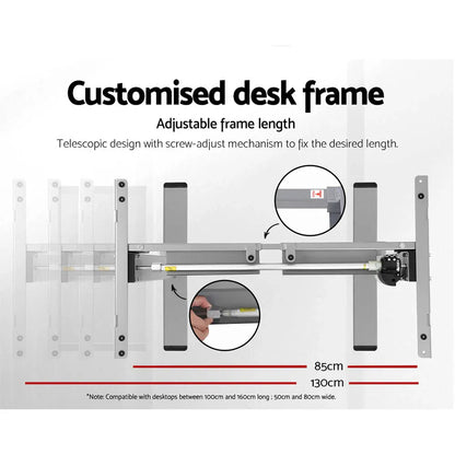 Artiss Standing Desk Motorised 140CM White Oak - Mekamart Australia