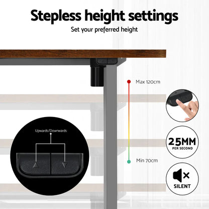 Artiss Standing Desk Motorised 140CM Rustic Brown - Mekamart Australia