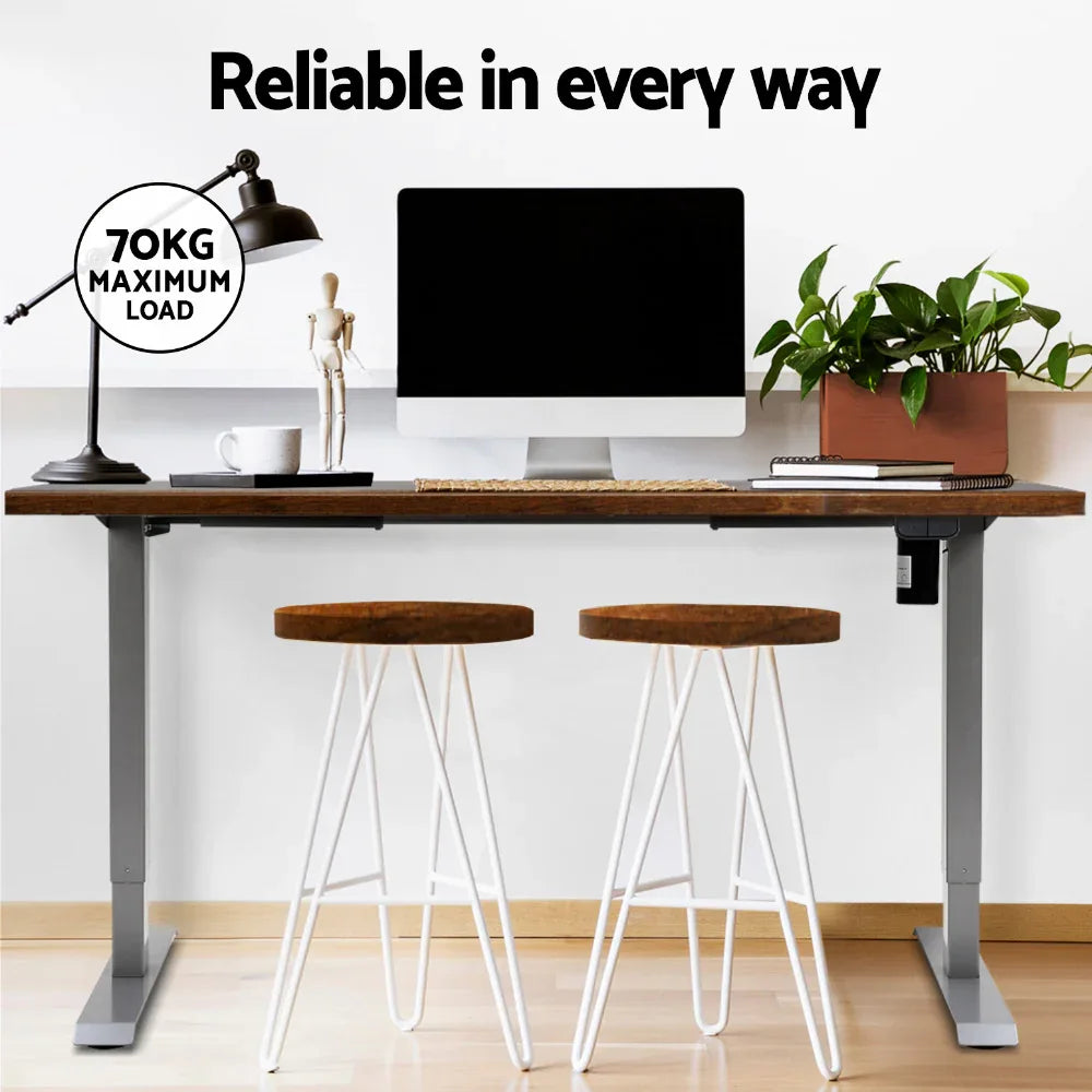 Artiss Standing Desk Motorised 140CM Rustic Brown - Mekamart Australia