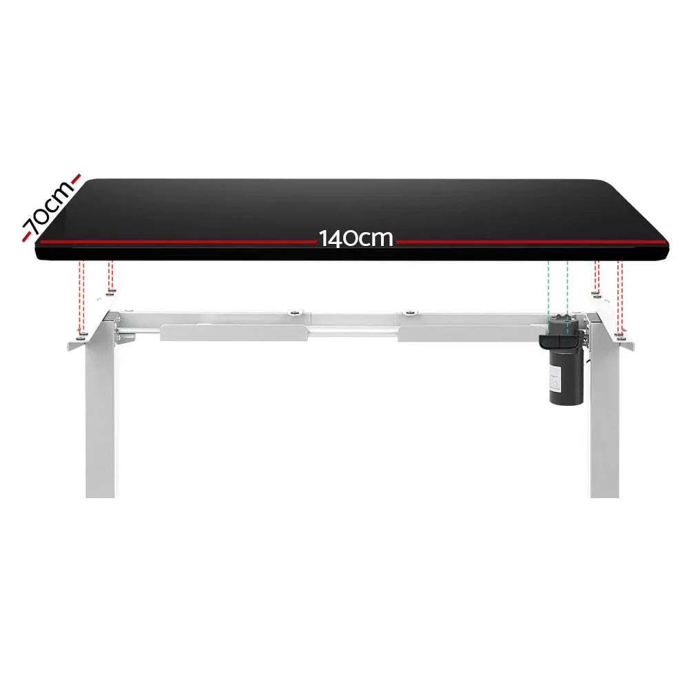 Artiss Standing Desk Motorised Sit Stand Desks Black 140CM - Mekamart Australia