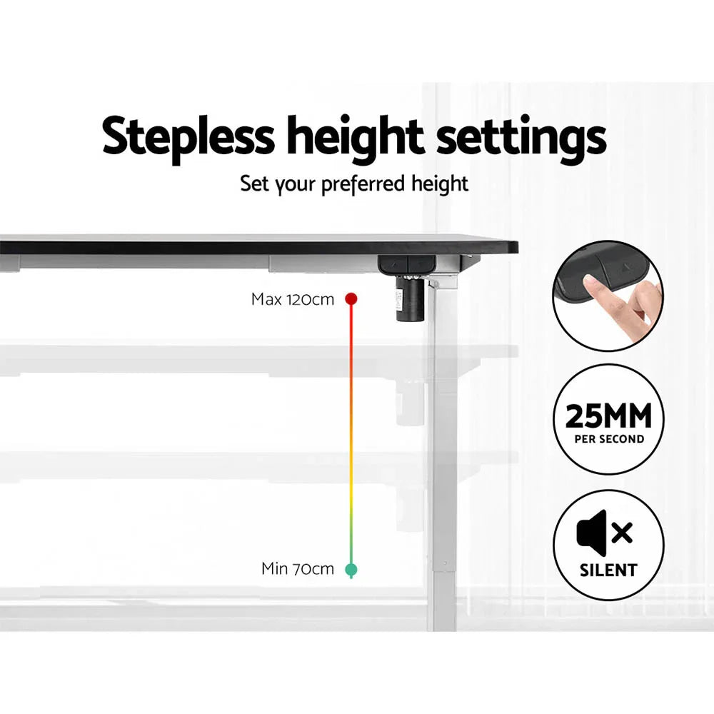 Artiss Standing Desk Motorised Sit Stand Desks Black 140CM - Mekamart Australia