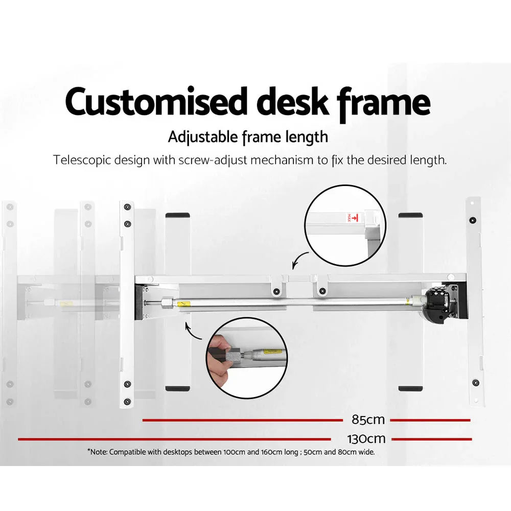 Artiss Standing Desk Motorised Sit Stand Desks Black 140CM - Mekamart Australia