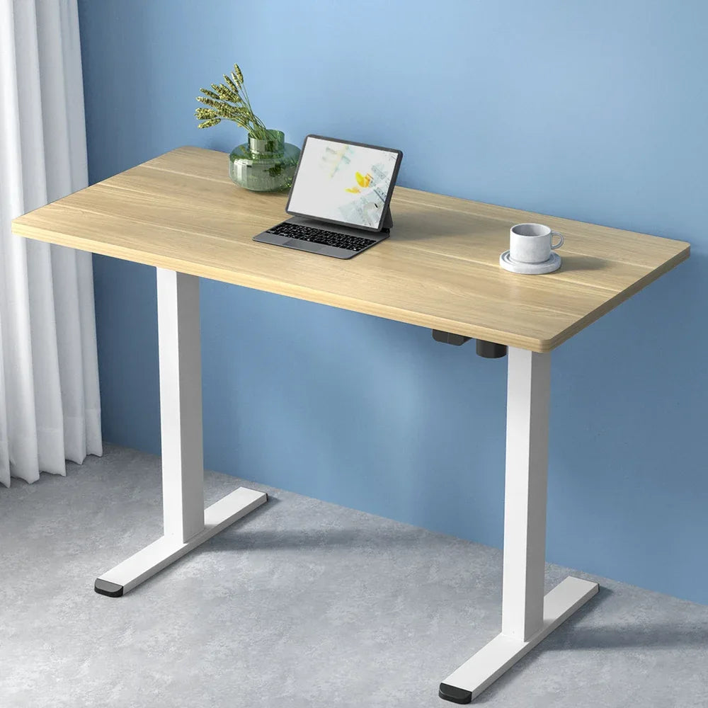 Artiss Standing Desk Motorised Sit Stand Desks White Oak 120CM - Mekamart Australia
