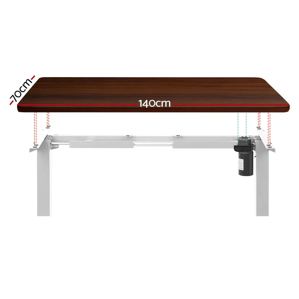 Artiss Standing Desk Motorised Sit Stand Desks Walnut 140CM - Mekamart Australia