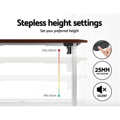 Artiss Standing Desk Motorised Sit Stand Desks Walnut 140CM - Mekamart Australia
