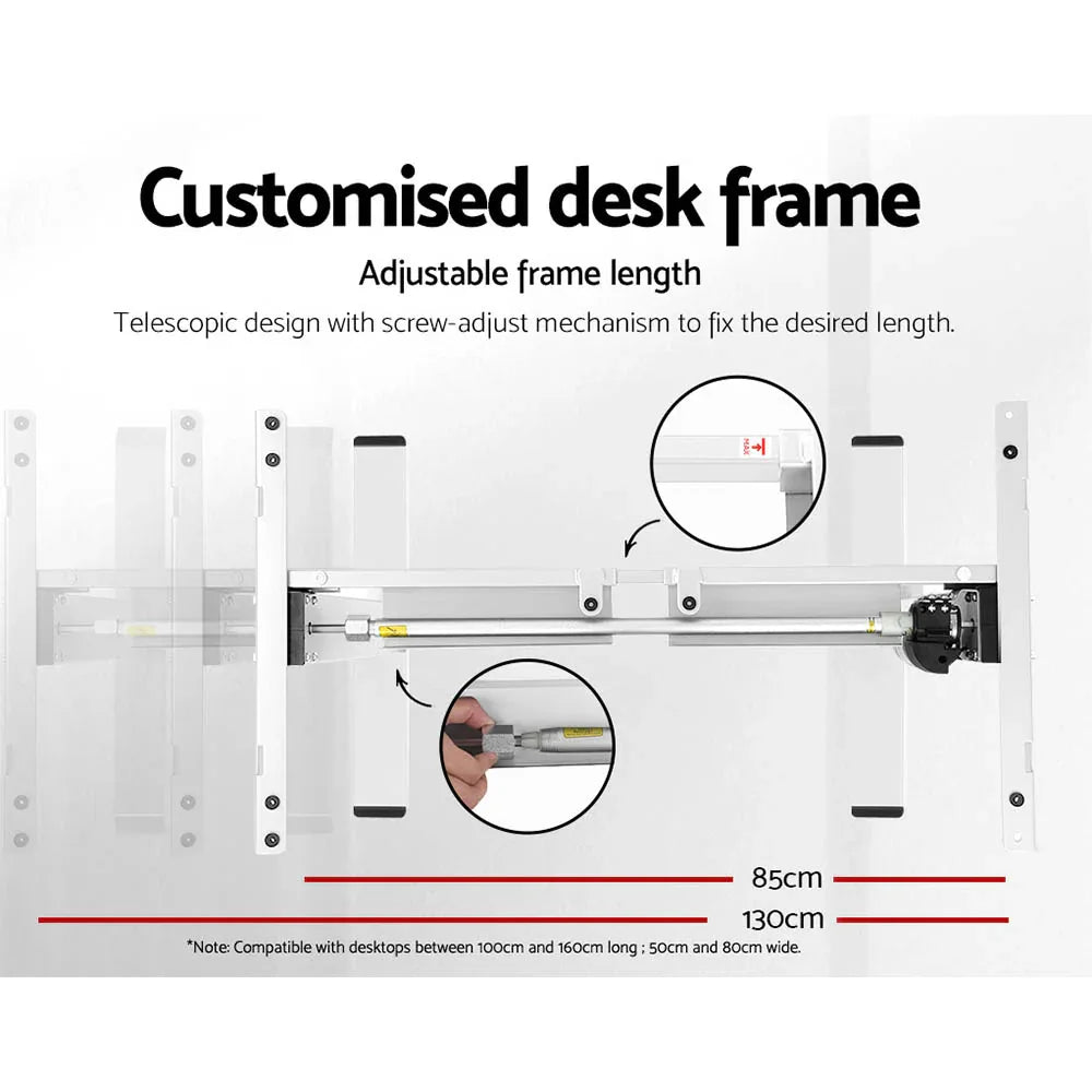 Artiss Standing Desk Motorised Sit Stand Desks Walnut 140CM - Mekamart Australia
