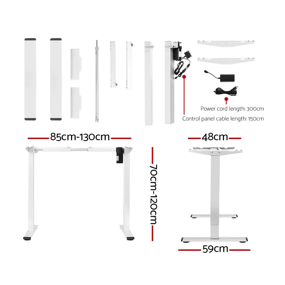 Artiss Standing Desk Motorised Sit Stand Desks White 140CM - Mekamart Australia