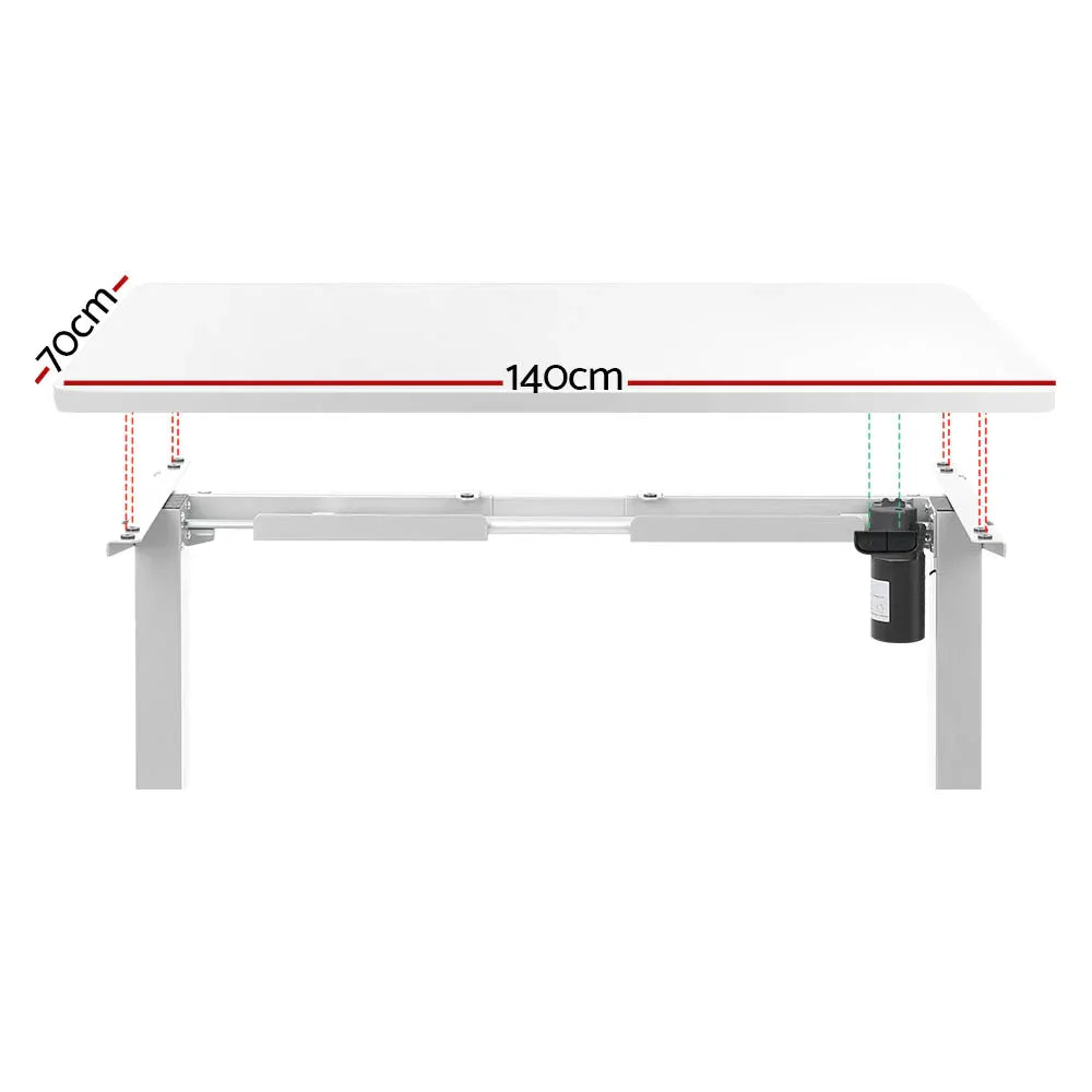 Artiss Standing Desk Motorised Sit Stand Desks White 140CM - Mekamart Australia
