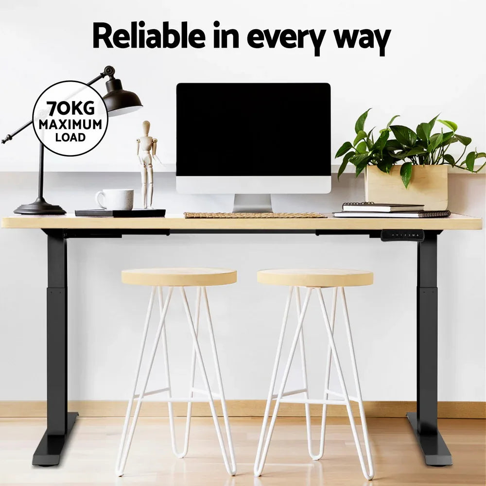 Artiss Standing Desk Motorised Dual Motor White Oak 140CM - Mekamart Australia