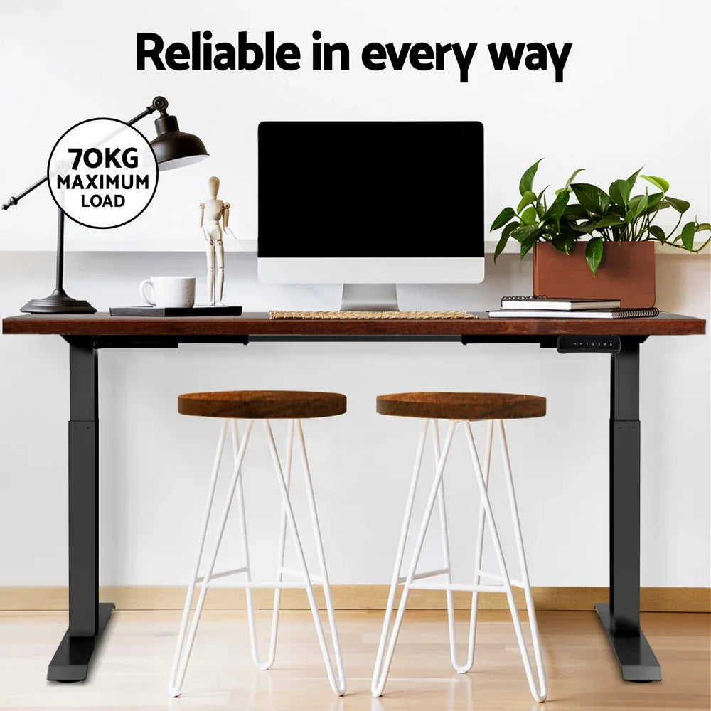 Artiss Standing Desk Motorised Dual Motor Rustic Brwon 140CM - Mekamart Australia