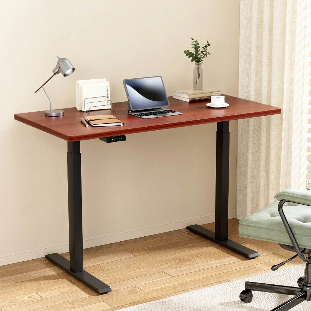 Artiss Standing Desk Motorised Dual Motor Walnut 140CM - Mekamart Australia