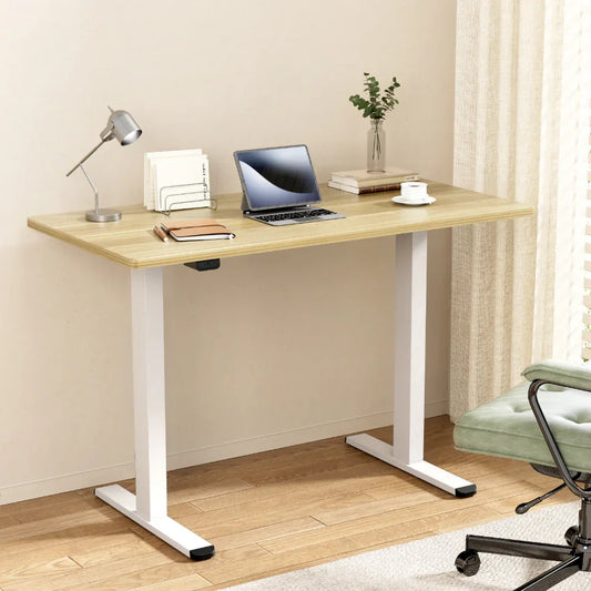 Artiss Standing Desk Motorised Dual Motor 140CM White Oak - Mekamart Australia