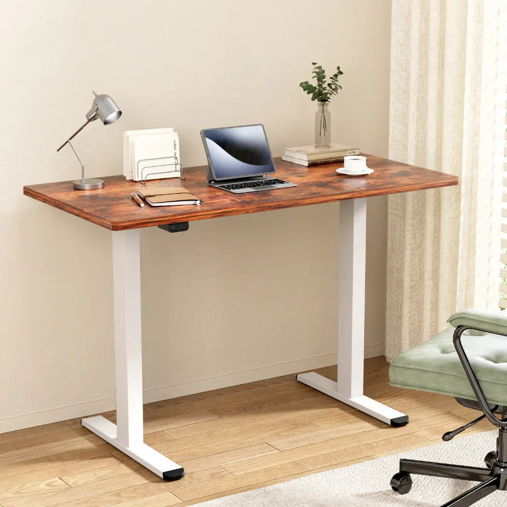 Artiss Standing Desk Motorised Dual Motor 140CM Rustic Brwon - Mekamart Australia