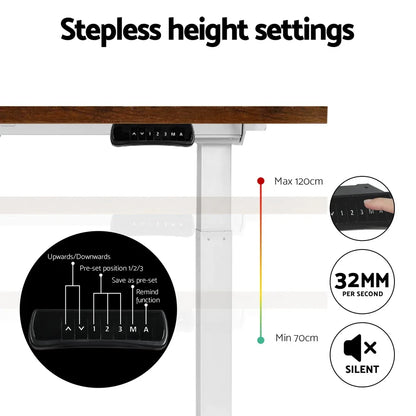 Artiss Standing Desk Motorised Dual Motor 140CM Rustic Brwon - Mekamart Australia