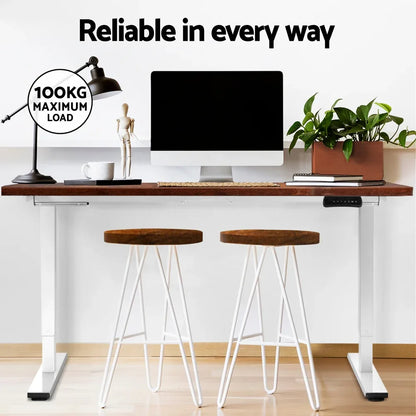 Artiss Standing Desk Motorised Dual Motor 140CM Rustic Brwon - Mekamart Australia