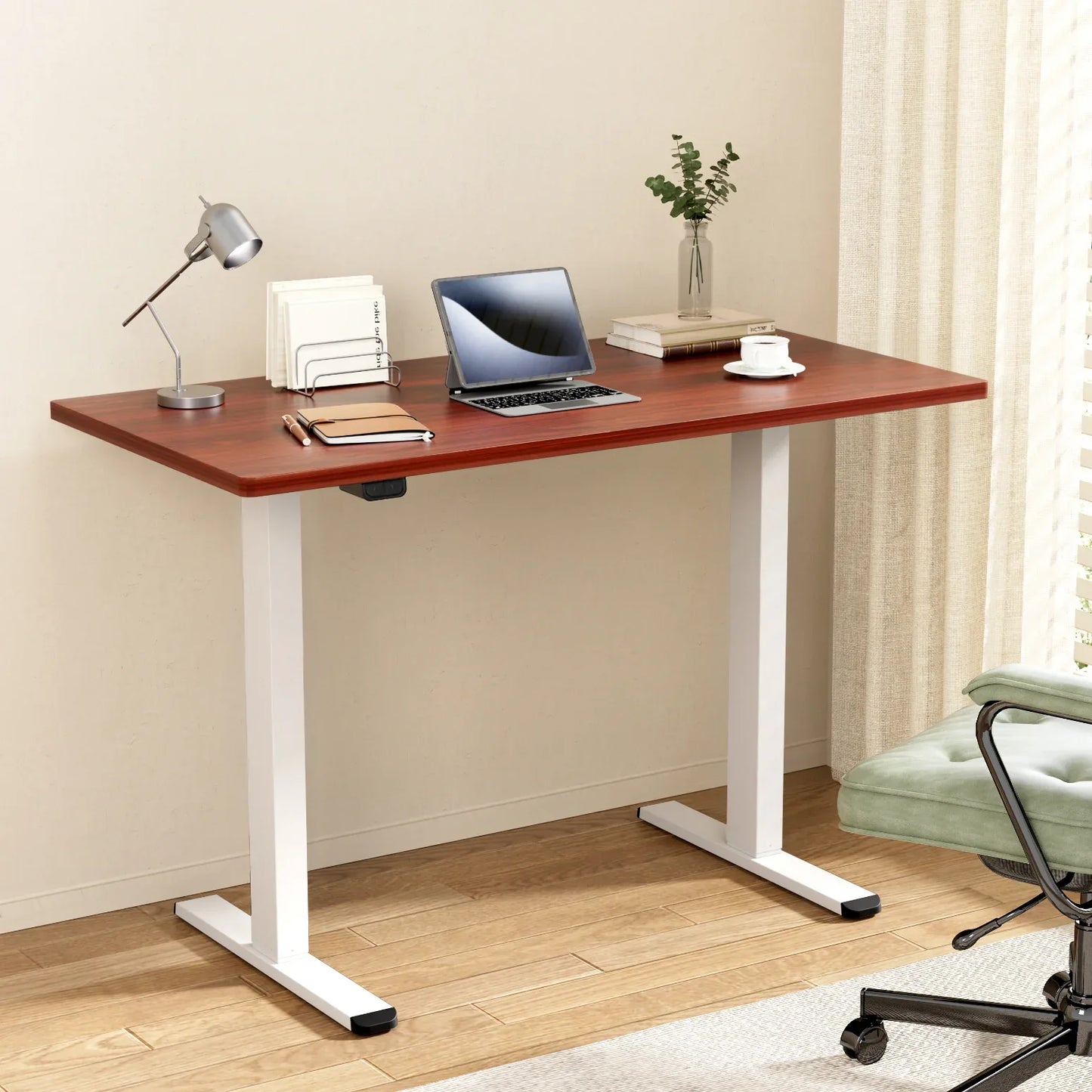 Artiss Standing Desk Motorised Dual Motor 140CM Walnut - Mekamart Australia
