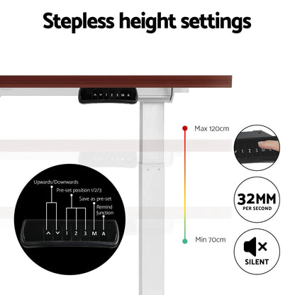 Artiss Standing Desk Motorised Dual Motor 140CM Walnut - Mekamart Australia