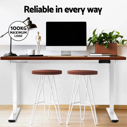 Artiss Standing Desk Motorised Dual Motor 140CM Walnut - Mekamart Australia
