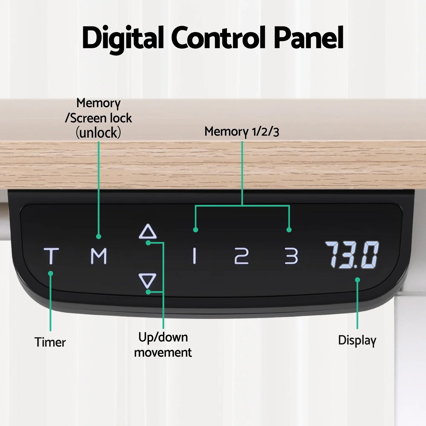 Artiss Standing Desk Motorised Touch Control Electric Oak 140CM - Mekamart Australia