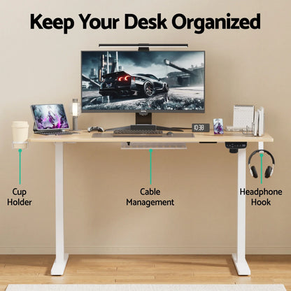 Artiss Standing Desk Motorised Touch Control Electric Oak 140CM - Mekamart Australia