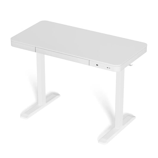 Artiss Standing Desk Motorised Electric Desks Drawer 120CM White - Mekamart Australia