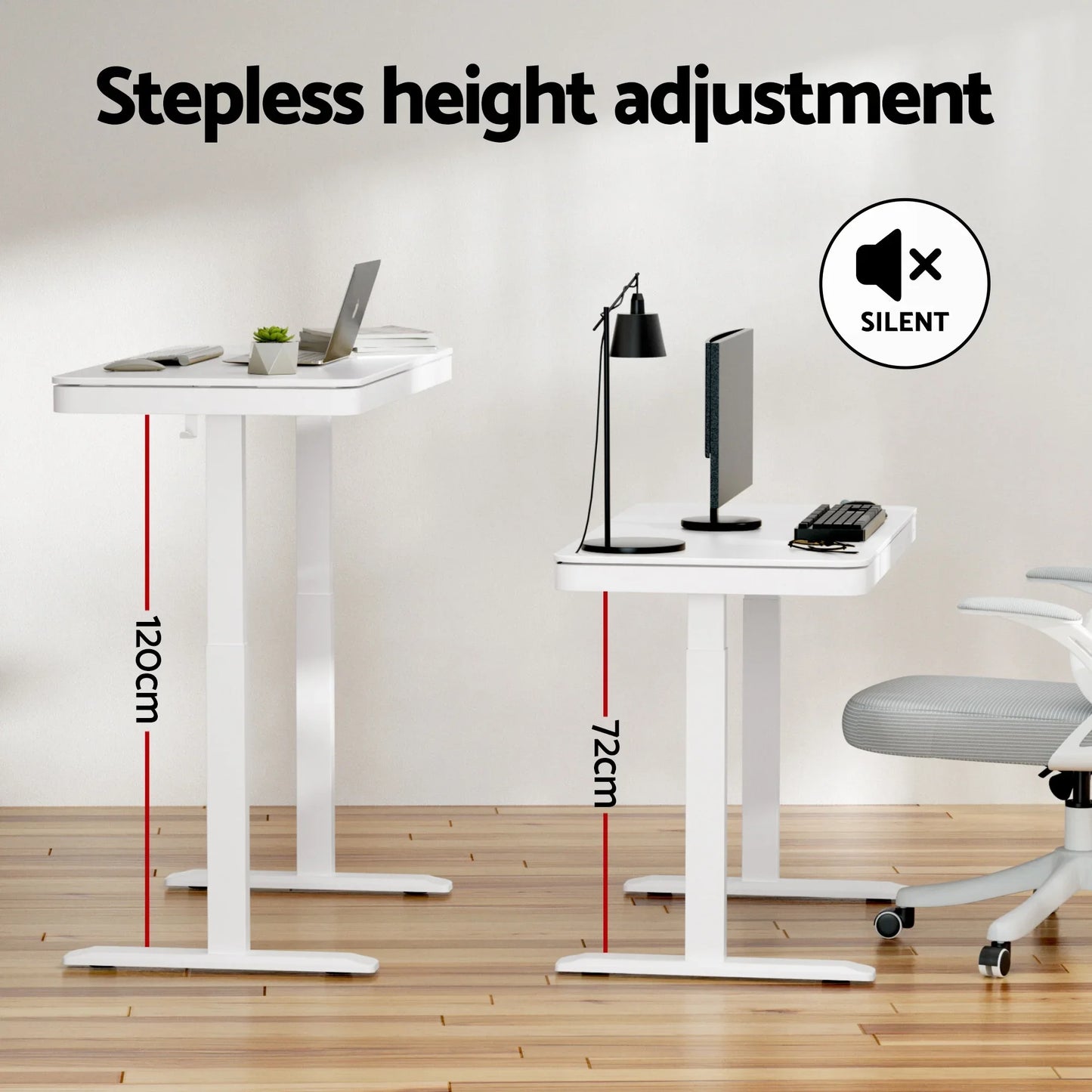 Artiss Standing Desk Motorised Electric Desks Drawer 120CM White - Mekamart Australia