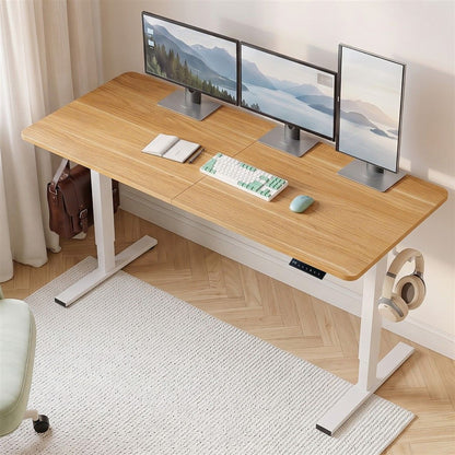 Artiss Standing Desk Height Adjustable 140cm Ergonomic Office Desk Oak