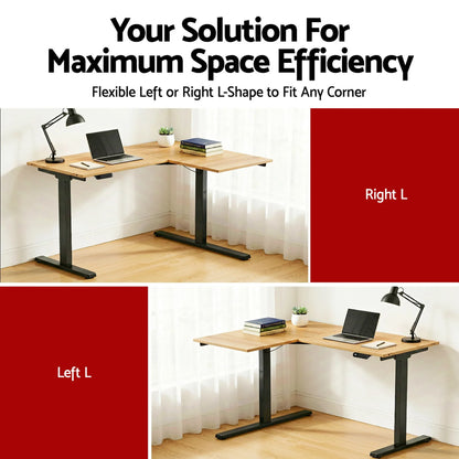 Artiss L-Shape Electric Standing Desk Sit Stand Up Height Adjustable Motorised - Mekamart Australia