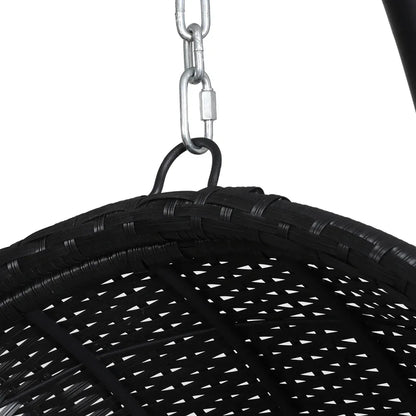 Gardeon Outdoor Egg Swing Chair Wicker Furniture Pod Stand Armrest Black - Mekamart Australia