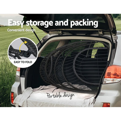 Gardeon Outdoor Egg Swing Chair Hanging Chair Wicker Rope Pod Stand Foldable Grey - Mekamart Australia