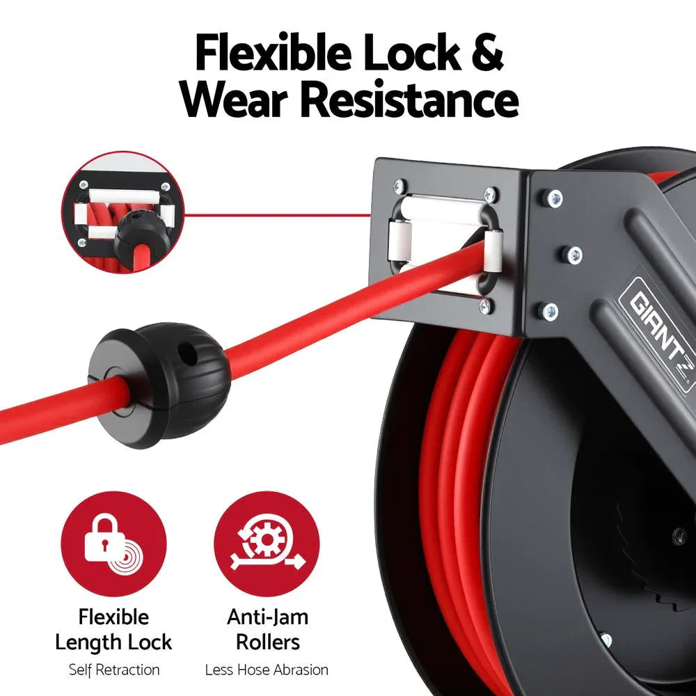 Giantz Air Hose Reel 3/8 IN x 15m Retractable Air Hose 300PSI - Mekamart Australia